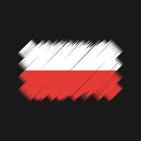 Polen flagga borste vektor. National flagga vektor