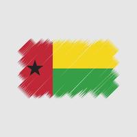Guinea Bissau flagga borste vektor. National flagga vektor