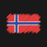 Pinselvektor mit Norwegen-Flagge. Nationalflagge vektor