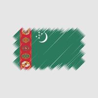 turkmenistan flagga borste vektor. National flagga vektor