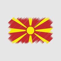 norra makedonien flagga borste vektor. National flagga vektor