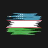 Pinselstriche der usbekischen Flagge. Nationalflagge vektor
