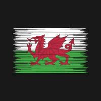 Wales-Flagge-Pinsel. Nationalflagge vektor