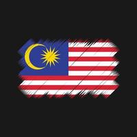 Pinselvektor der malaysischen Flagge. Nationalflagge vektor