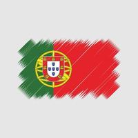 Pinselvektor mit portugiesischer Flagge. Nationalflagge vektor