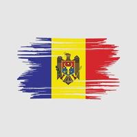 Pinselstriche der moldauischen Flagge. Nationalflagge vektor