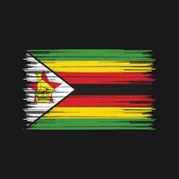 zimbabwe flaggborste. National flagga vektor