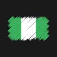 Pinselvektor mit nigerianischer Flagge. Nationalflagge vektor