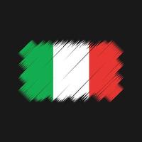 Pinselvektor mit italienischer Flagge. Nationalflagge vektor