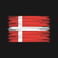 danmarks flagga borste. National flagga vektor