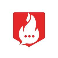 Hot-Talk-Vektor-Logo-Design. Feuer-Chat-Symbol-Logo-Design-Konzept. vektor