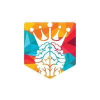 Smart King-Vektor-Logo-Design. menschliches gehirn mit kronenikonendesign. vektor