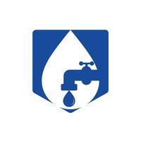 Sanitär-Vektor-Logo-Design-Business-Vorlage. Illustration der Logo-Designvorlage für Wasserhähne. vektor