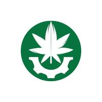 redskap och cannabis vektor logotyp design. cannabidiol industri företag logotyp begrepp.