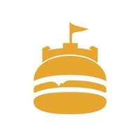 Burger-Schloss-Vektor-Logo-Design. Fort-Bürger-Logo-Design. vektor