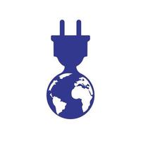 Globale elektrische Kabel-Vektor-Logo-Design-Vorlage. globales Power-Logo-Konzept. vektor