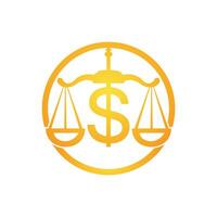 Geldskala-Vektor-Logo-Design. Dollar-Balance-Finanzlogo-Konzept. vektor