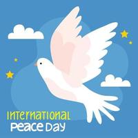 internationella fredsdagen bokstäver vektor