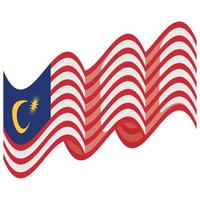 Malaysias flagga viftande emblem vektor