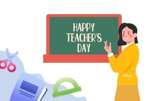 Happy Teacher's Day Poster Hintergrund Konzept Vektor Illustration