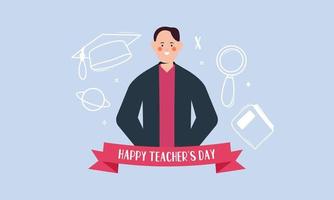 Happy Teacher's Day Poster Hintergrund Konzept Vektor Illustration