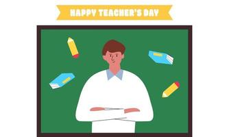 Happy Teacher's Day Poster Hintergrund Konzept Vektor Illustration