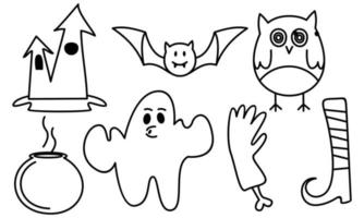 grafische Elemente für Halloween-Doodle-Vektor. glücklicher halloween-kartenhintergrund vektor