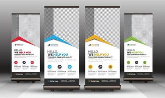 Modernes Corporate Business Roll-up Banner Standee Template Vektordesign, abstraktes kreatives X-Banner, Pull-Up-Banner-Layout für Werbung, Anzeigen, Ausstellung, Display vektor