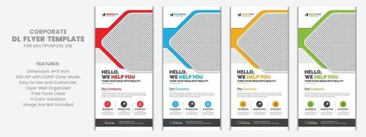 modernes unternehmensgeschäft dl flyer broschürenvorlage probe einzigartiges konzept, kreatives business rack card vektor design layout für werbung, förderung
