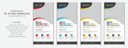 modernes unternehmensgeschäft dl flyer broschürenvorlage probe einzigartiges konzept, kreatives business rack card vektor design layout für werbung, förderung