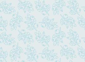 sömlös mönster med blåbär kvistar. textur med bär i översikt stil. vektor