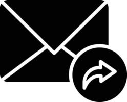 E-Mail-Weiterleitungs-Glyphe-Symbol vektor