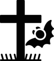 kyrkogård glyf ikon vektor