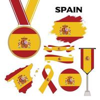 elementsammlung mit der flagge von spanien designvorlage