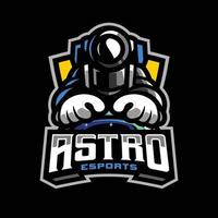 astronaut maskot gaming logotyp vektor