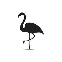 logotyp design av långbent fågel eller flamingo. logotyp med rader, abstrakt och enkel. vektor