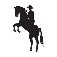 Pferd mit Cowboy-Silhouette vektor