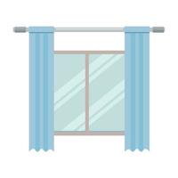 Hausfenster mit Vorhang vektor