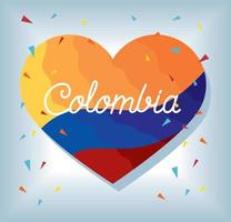 hjärta med colombianska flaggan vektor
