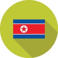 Nordkorea flaches langes Schattensymbol vektor