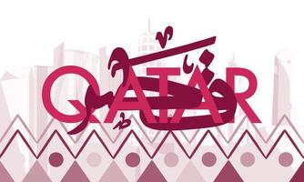 vektor illustration av qatar i arabicum och engelsk typografi för nationell Semester eller affisch