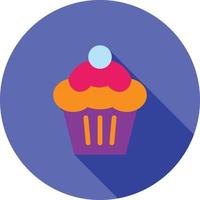 Cupcake flache lange Schatten-Symbol vektor