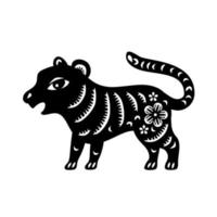 Chinesisches Sternzeichen Neujahrszeichen Tiger. traditionelles chinesisches Horoskoptier. vektor
