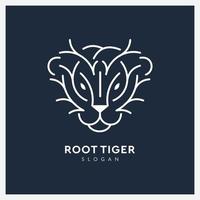 tiger rot logotyp linje konst vektor