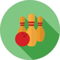 Bowling-Symbol mit langem Schatten vektor