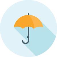Regenschirm flaches langes Schattensymbol vektor