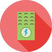 flaches langes Schattensymbol des Elektroofens vektor