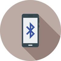 flaches langes Schattensymbol für Bluetooth-Konnektivität
