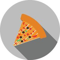 Stück Pizza flache lange Schatten-Symbol vektor