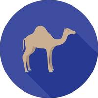 Kamel flaches langes Schattensymbol vektor